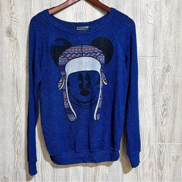 Disney Tops - Disney Parks Winter Mickey Long Sleeve Lightweight Knit Pullover Size M